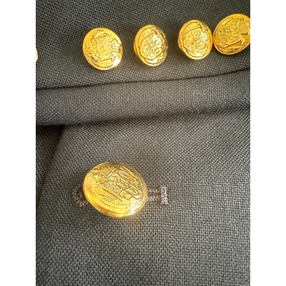 Vintage Lacrosse Navy Blue Blazer Gold Crest Buttons Tailored for Maddoxs 44L